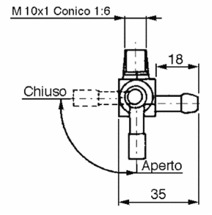 Rubinetto benzina 10X1 per serbatoi